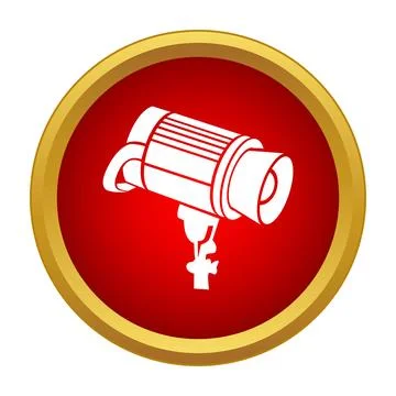 Studio strobe light illuminating red icon design Stock Illustration