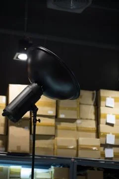 Studio Strobe Light / Studio Light / Studio Light in Photography Studio Stock Photos