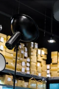 Studio Strobe Light / Studio Strobe / Studio Strobe in Photography Studio Stock Photos