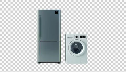 A studio-style shot featuring two modern household appliances 스톡 일러스트