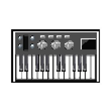 Studio synthesizer audio pixel art vector illustration Stock Illustration