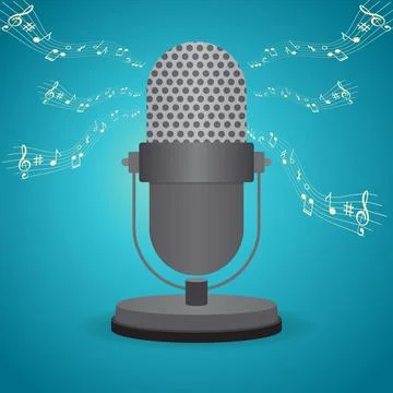 Studio table microphone Stock Illustration