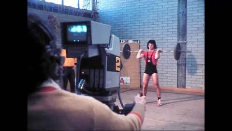 Studio Television Camera Films Weightlifter, Australia, 1976 Видео 339653722