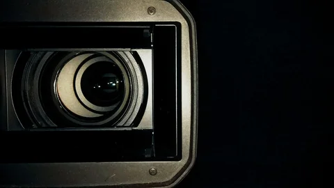 Studio Television Camera Lens close up Stock Footage 107980313