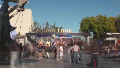 Studio Tour Entrance at Universal Studios, Hollywood, California, USA Stock Footage 148302830