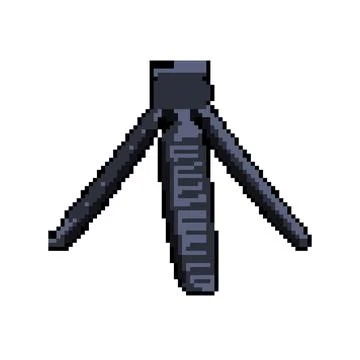 Studio tripod camera pixel art vector illustration 스톡 일러스트