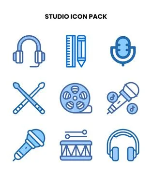 Studio Two Colour Bundle Icons Pack Иллюстрация