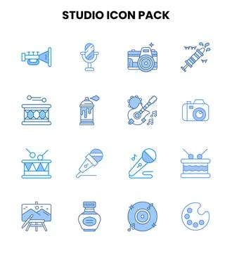 Studio Two Colour Bundle Icons Pack Illustration