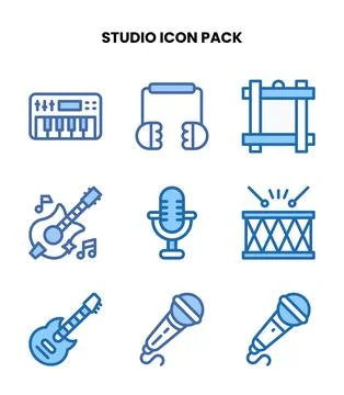 Studio Two Colour Icons Pack 库存插图