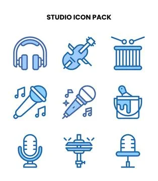 Studio Two Colour Icons Pack Illustrazione stock