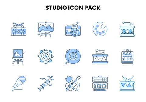 Studio Two Colour Scalable Icons Pack Иллюстрация