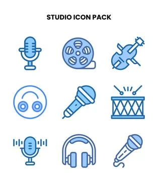 Studio Two Colour Scalable Icons Pack Stock Illustration