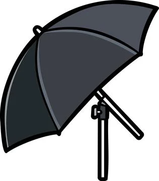 Studio umbrella reflector on light stand Иллюстрация