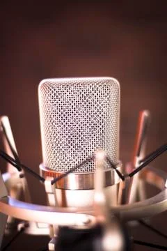 Studio voiceover microphone Stock Photos
