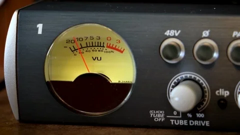 Studio Volume Meters Front Extreme Close Up Stock Footage 92395701