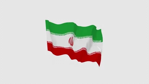 Studio Waving Iran National Flag Loop Alpha Channel Video stock 342625313