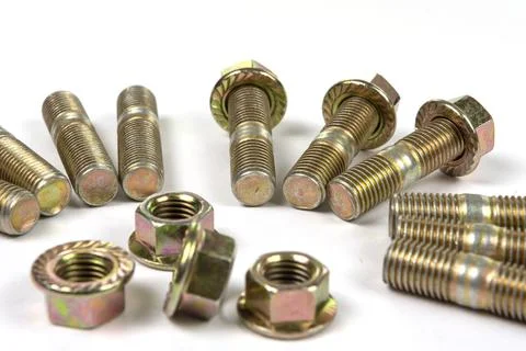 Studs and nuts in the range for repair Stock-Fotos