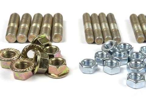 Studs and nuts in the range for repair Stock Photos