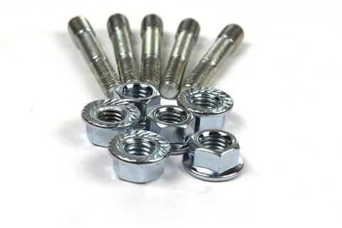 Studs for engine repair complete with nuts Stock Photos