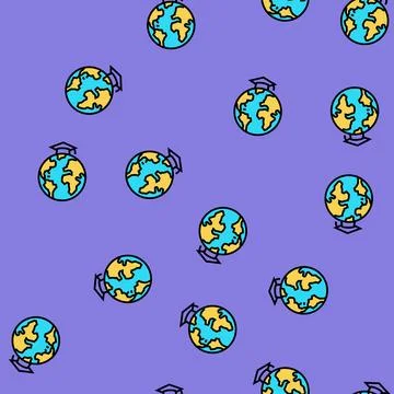 Study abroad college teacher vector seamless pattern 스톡 일러스트