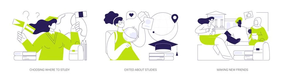 Study abroad isolated cartoon vector illustrations se Stock Illustration
