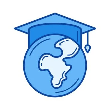 Study abroad line icon. Stock Illustration