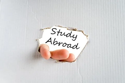 Study abroad text concept Stock Photos