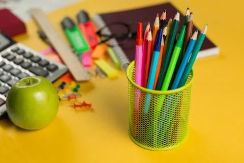 Study Accessory Back to School Concept Copy Space Stock Photos