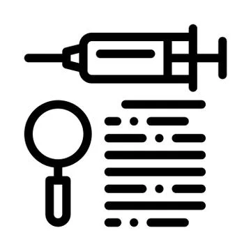 Study of action of injection icon vector outline illustration Stock Illustration