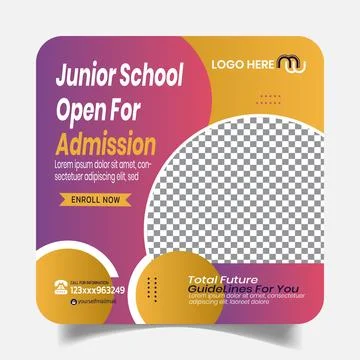 Study Admission Social Media Post Design Banner Stock Illustration