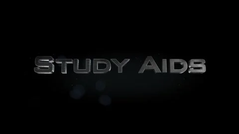 Study Aids title 3D metal text on black alpha channel background Stock Footage 301267570
