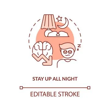 Study all night concept terracotta icon Stock Illustration