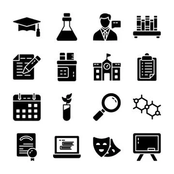 Study and Education Icons Set Stock Illustration