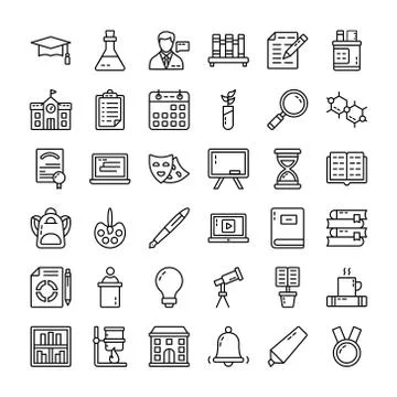 Study and Education Icons Set Stock Illustration