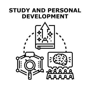 Study and personal development for career growth and education Illustrazione stock