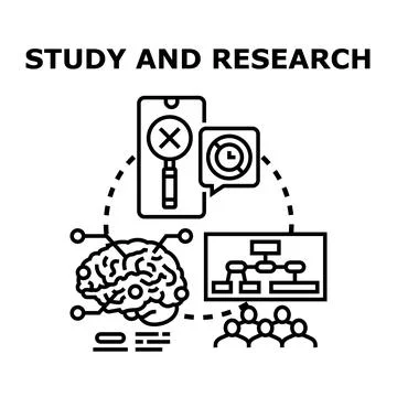 Study and research concept exploring knowledge and learning Stock Illustration