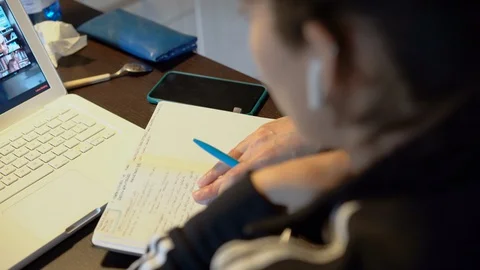 Study and smart working at home Video stock 129837551