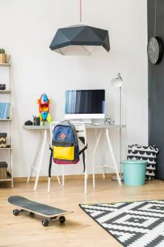 Study area for a schoolboy idea Stock Photos