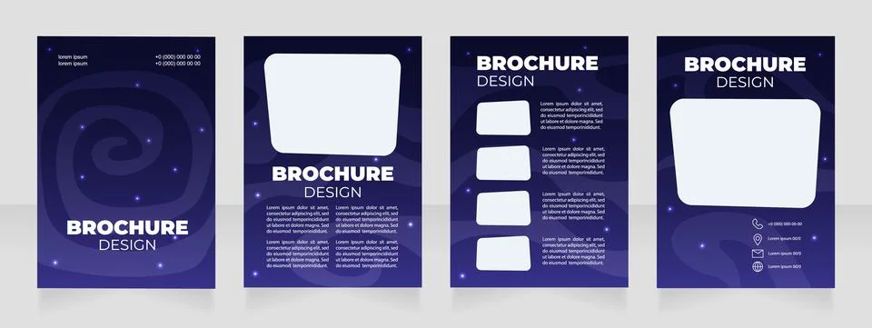 Study astronomy in high school blank brochure design Stock Illustration