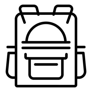 Study backpack icon outline vector. Case learn Stockillustratie