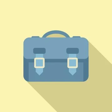 Study bag icon flat vector. Campus education Stock Illustration