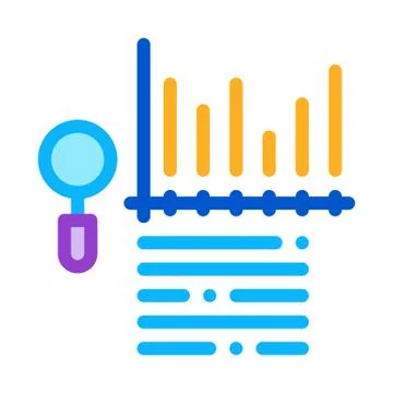 Study bar graph search engine optimization icon vector outline illustration イラスト素材