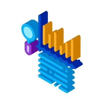 Study bar graph search engine optimization isometric icon vector illustration Stock Illustration