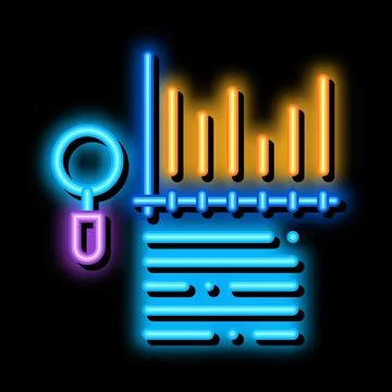 Study bar graph search engine optimization neon glow icon illustration Illustrazione stock