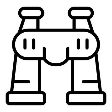 Study binoculars icon outline vector. Case research Stockillustratie