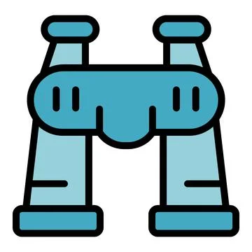 Study binoculars icon vector flat Stockillustratie