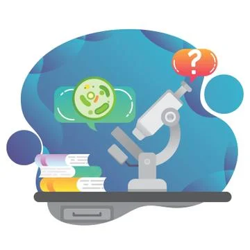 Study biology and science vector concept for computer and mobile phone apps Stock Illustration