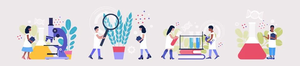 Study of biology, genetics 库存插图