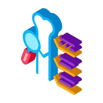 Study bone joint isometric icon vector illustration Stock Illustration