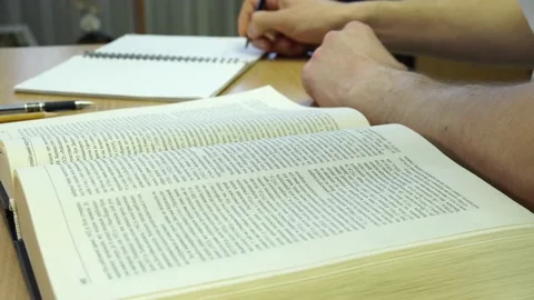 Study book and abstract in notebook Stock Footage 155962945